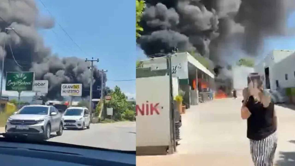 Bursa’da Plastik Boru Deposunda Çıkan Yangın Paniğe Neden Oldu