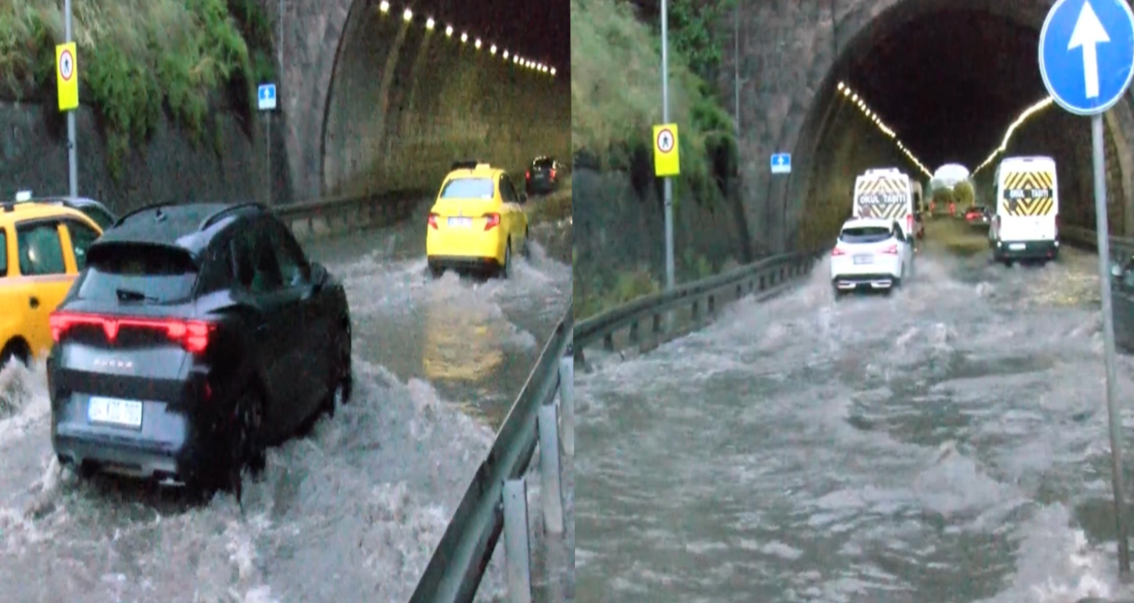 Maltepe’deki Tünel Suyla Doldular; Trafik Kilitlendi